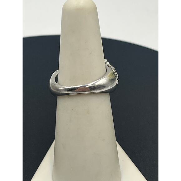 MDJ Michael Drechsler Sterling Silver Diamond Pave Flower Clover Ring Sz 6.5 - Picture 5 of 14